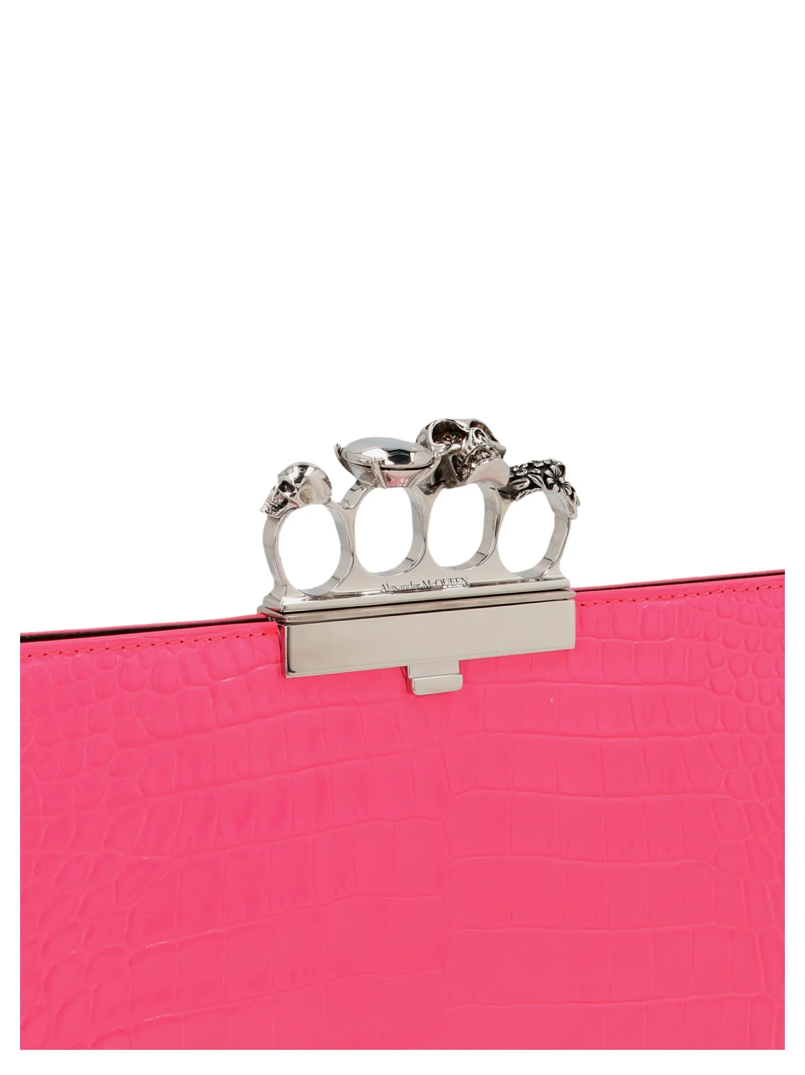 Alexander McQueen Embossed Skull Embellished Flat Pouch