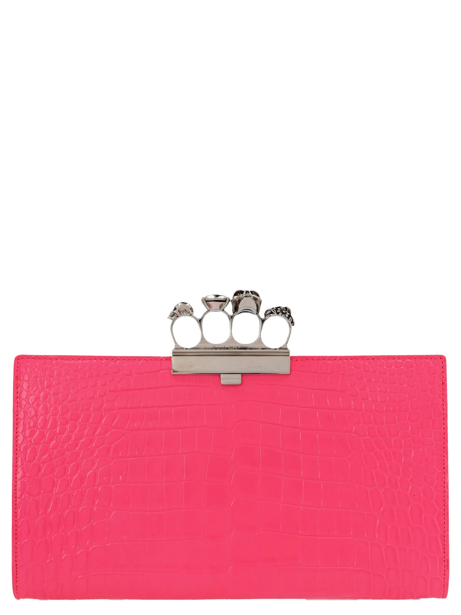 Alexander McQueen Embossed Skull Embellished Flat Pouch