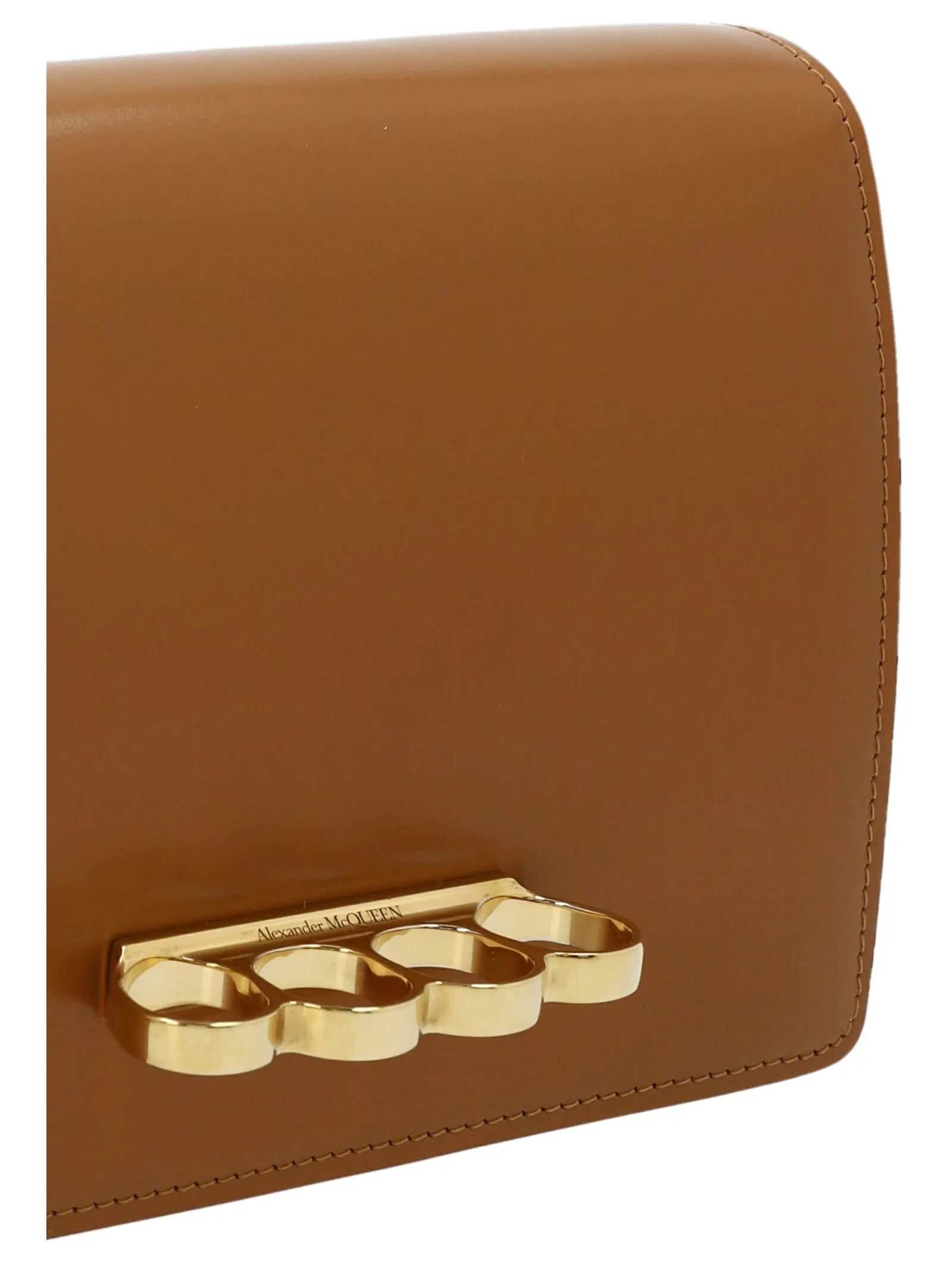 Alexander McQueen Four Ring Logo Detailed Shoulder Bag