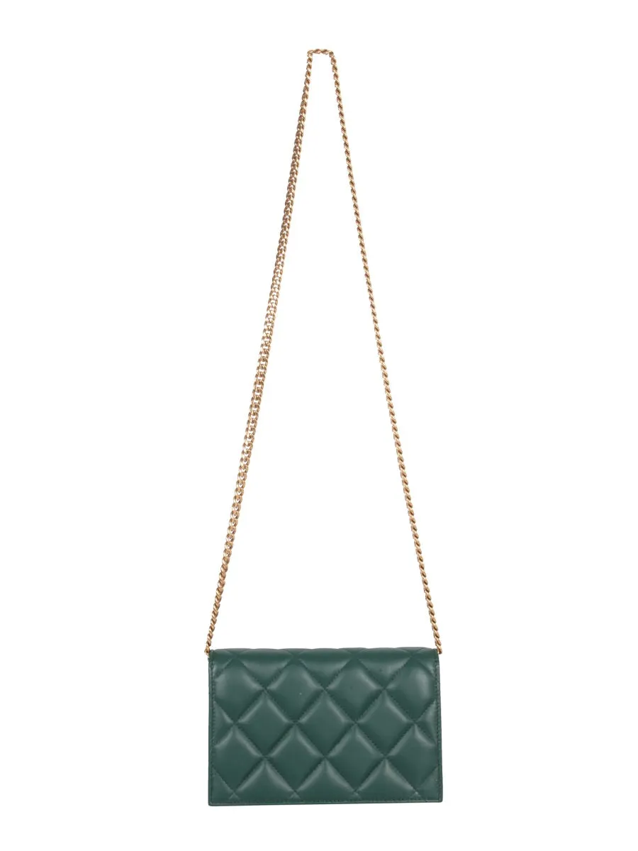 Alexander McQueen Skull-Logo Quilted Chained Clutch Bag