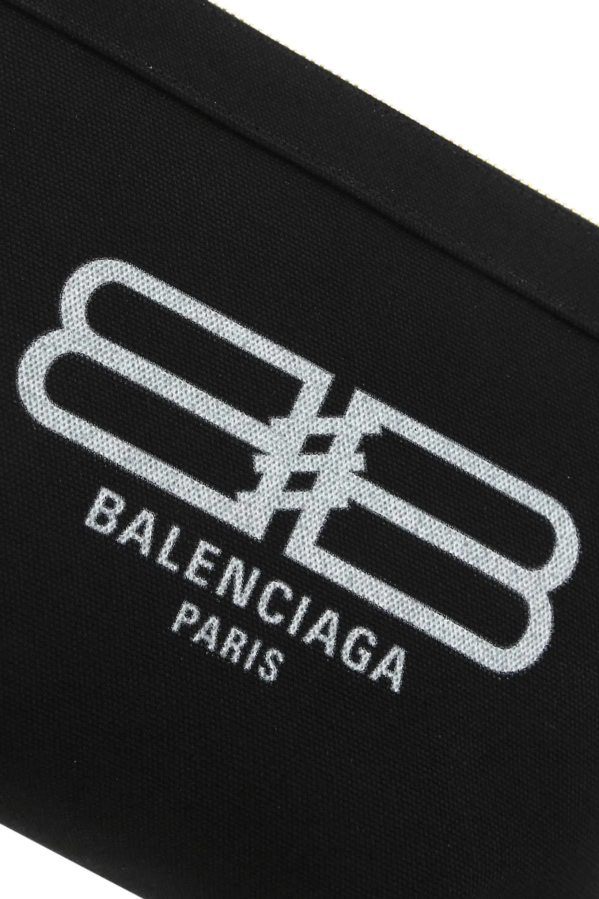 Balenciaga Logo Printed Zipped Clutch Bag