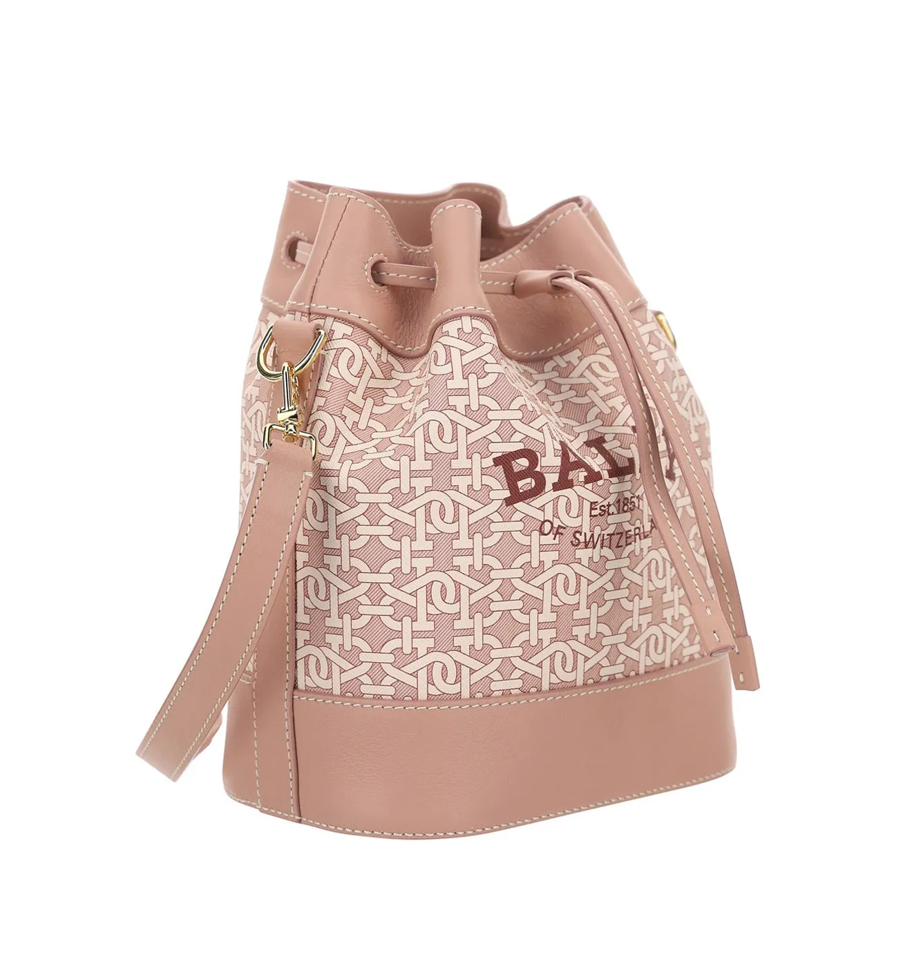 Bally Logo Printed Drawstring Bucket Bag