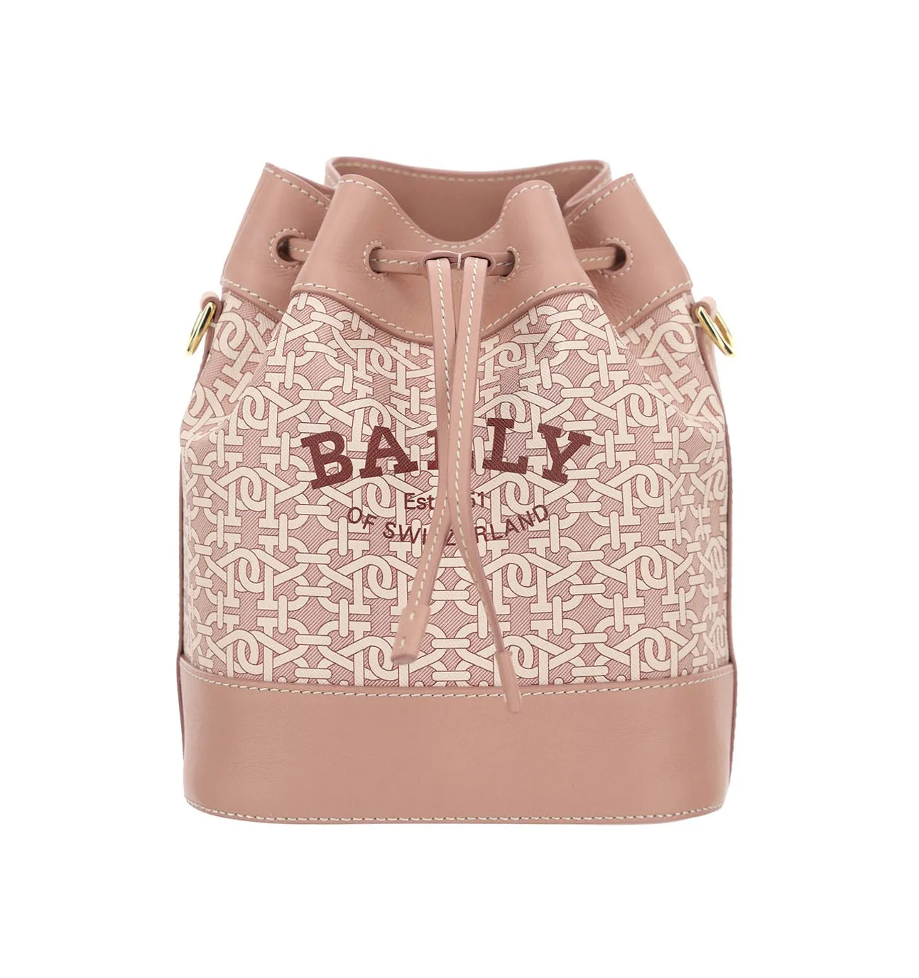Bally Logo Printed Drawstring Bucket Bag