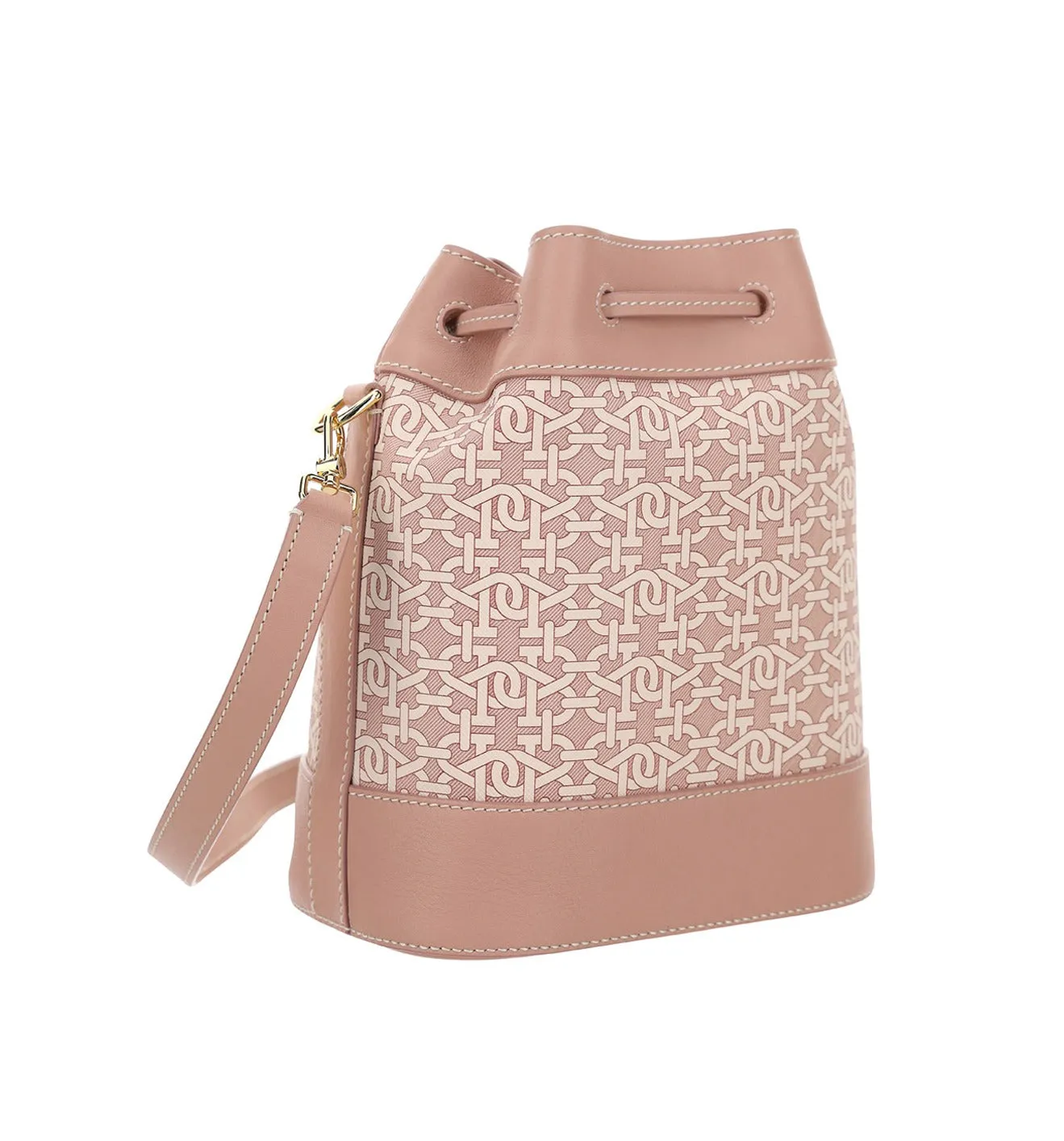 Bally Logo Printed Drawstring Bucket Bag
