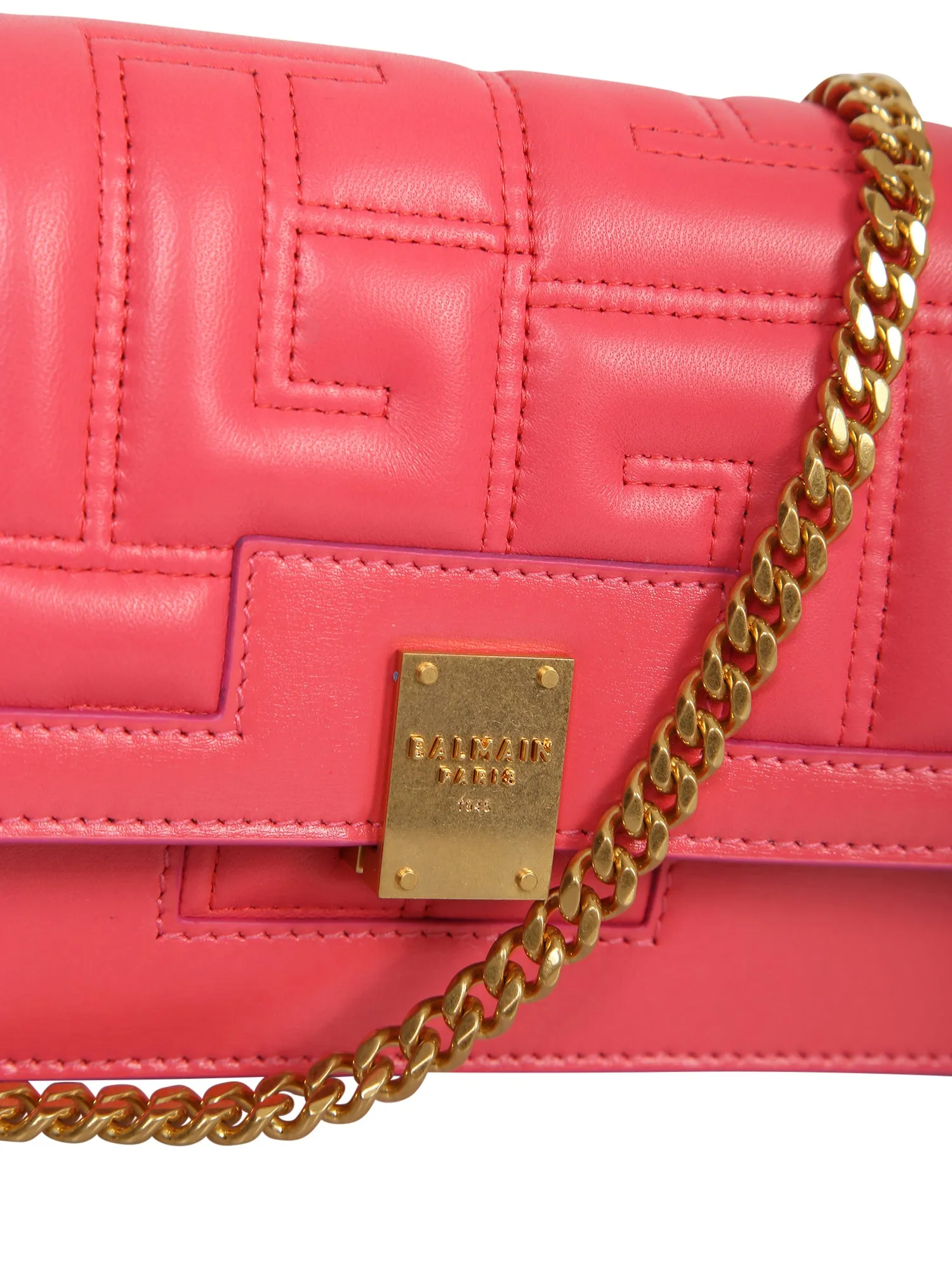 Balmain Mini 1945 Monogram Embossed Foldover Crossbody Bag
