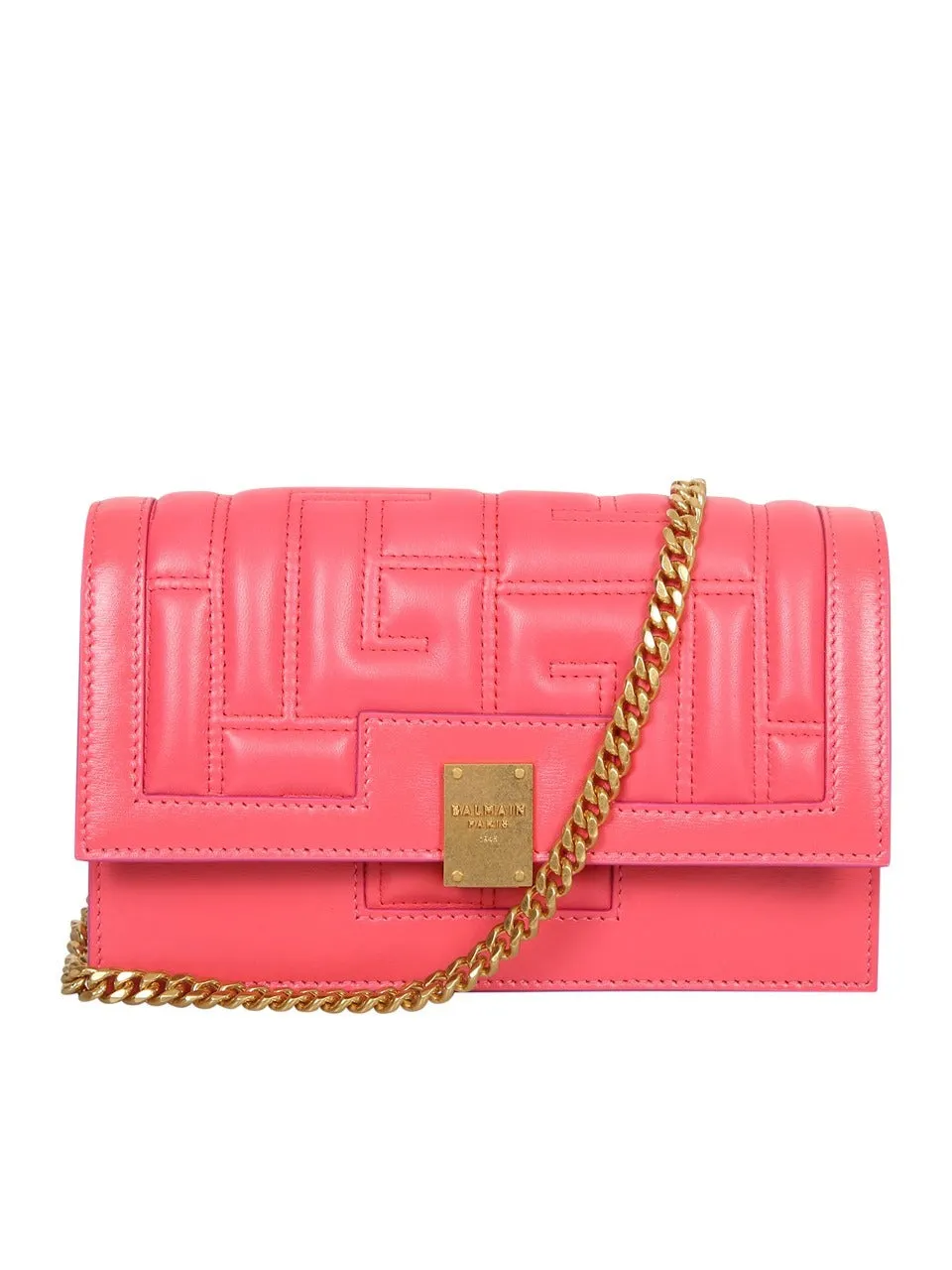 Balmain Mini 1945 Monogram Embossed Foldover Crossbody Bag