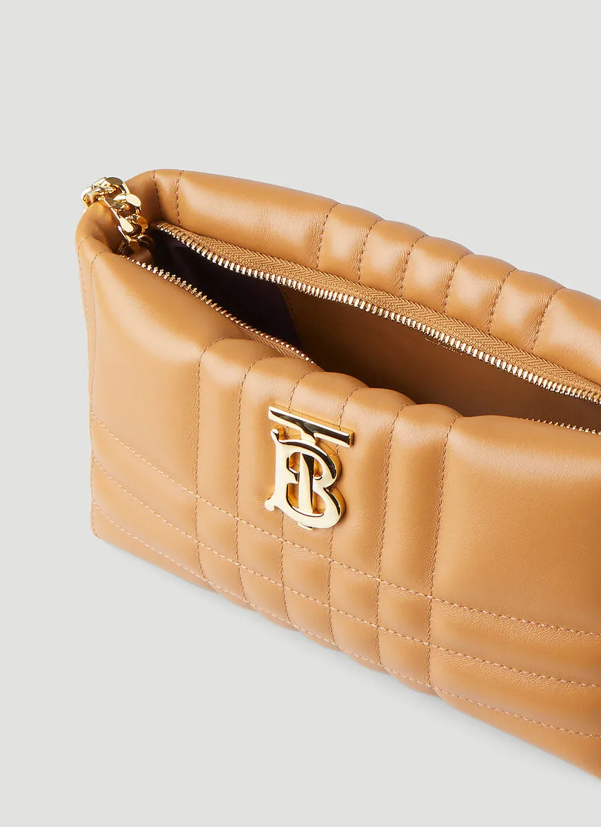 Burberry Logo Plaque Quilted Crossbody Bag