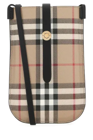 Burberry Logo Printed Checked Mini Bag