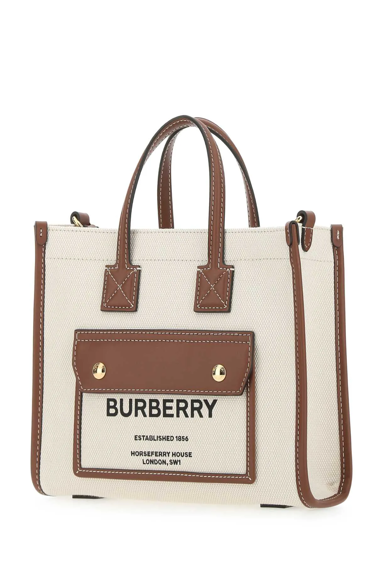 Burberry Logo Printed Mini Freya Tote Bag