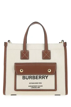 Burberry Logo Printed Mini Freya Tote Bag
