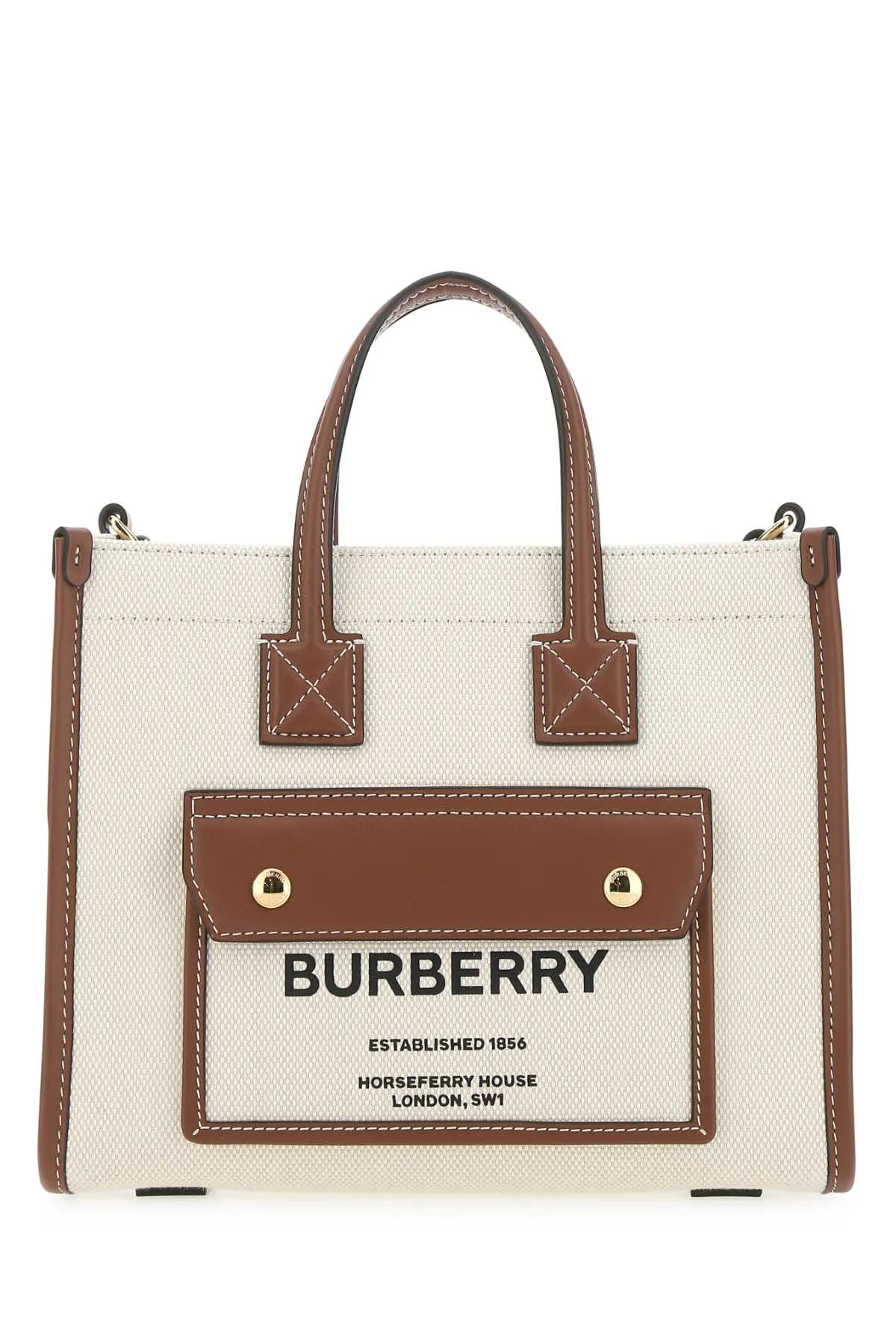 Burberry Logo Printed Mini Freya Tote Bag