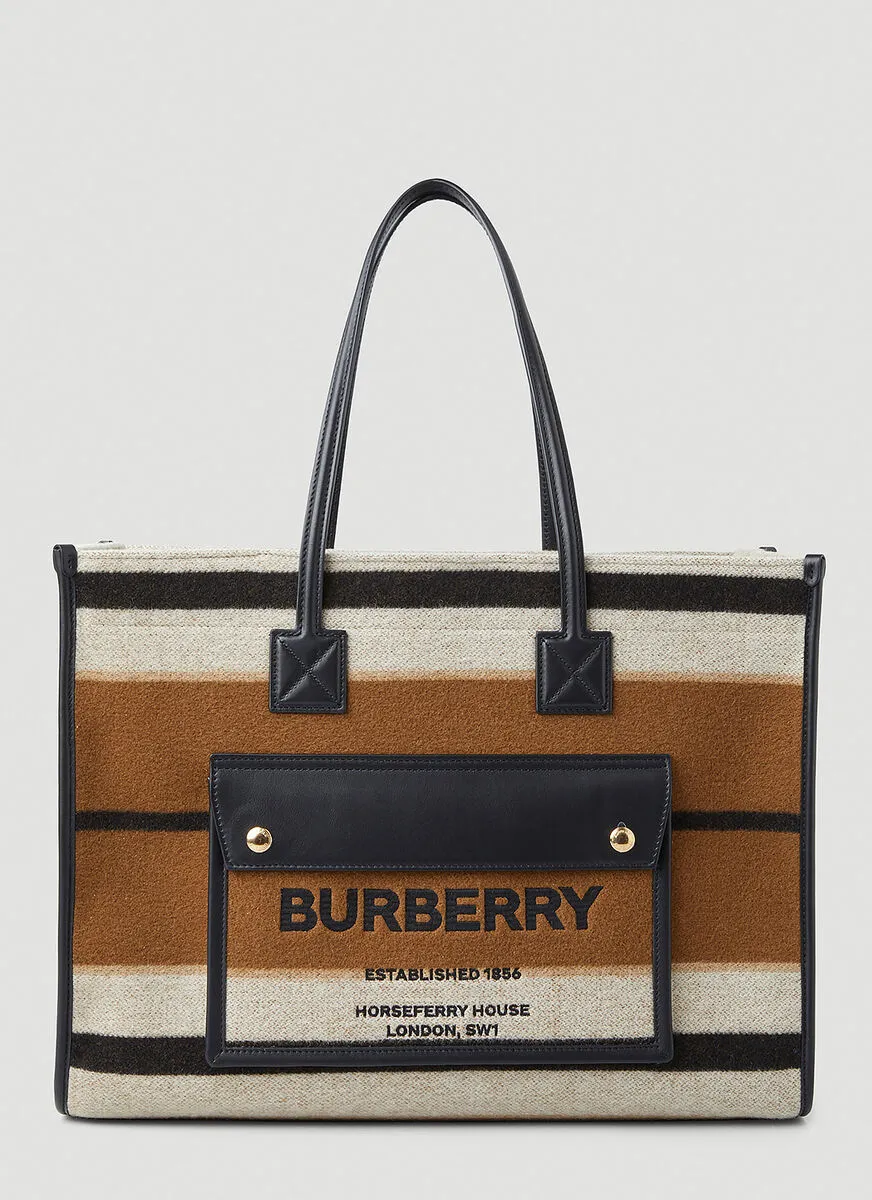 Burberry Medium Striped Freya Tote Bag