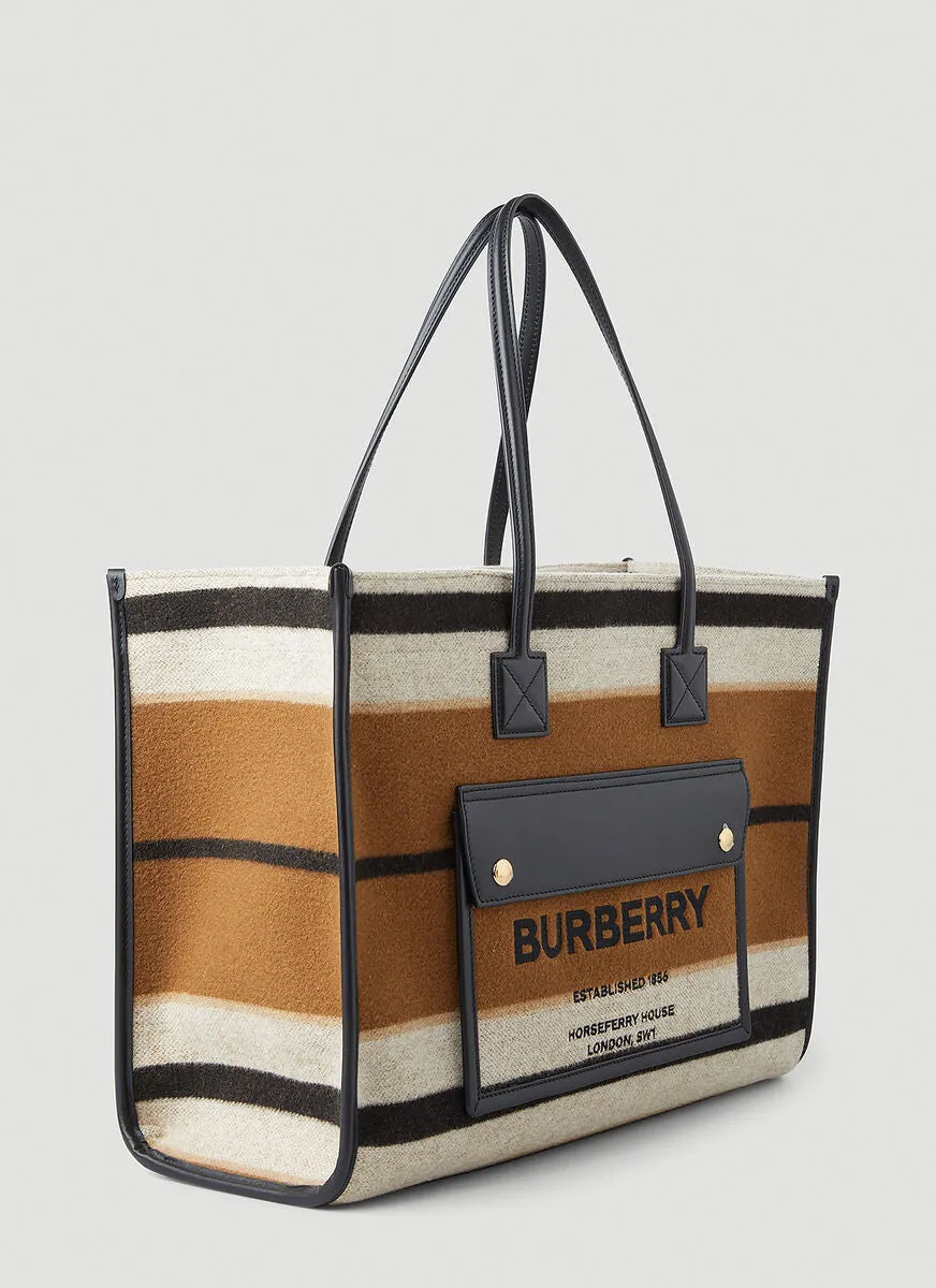 Burberry Medium Striped Freya Tote Bag
