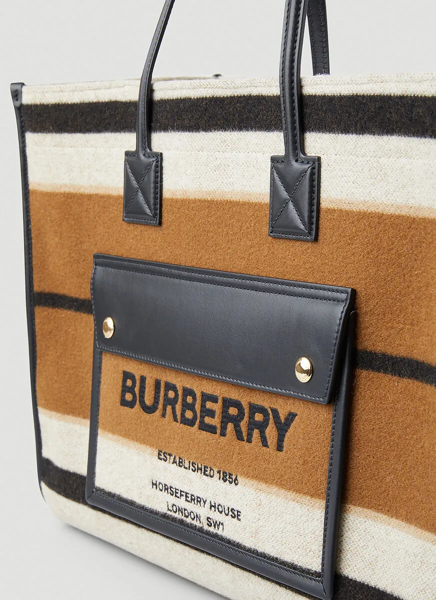 Burberry Medium Striped Freya Tote Bag