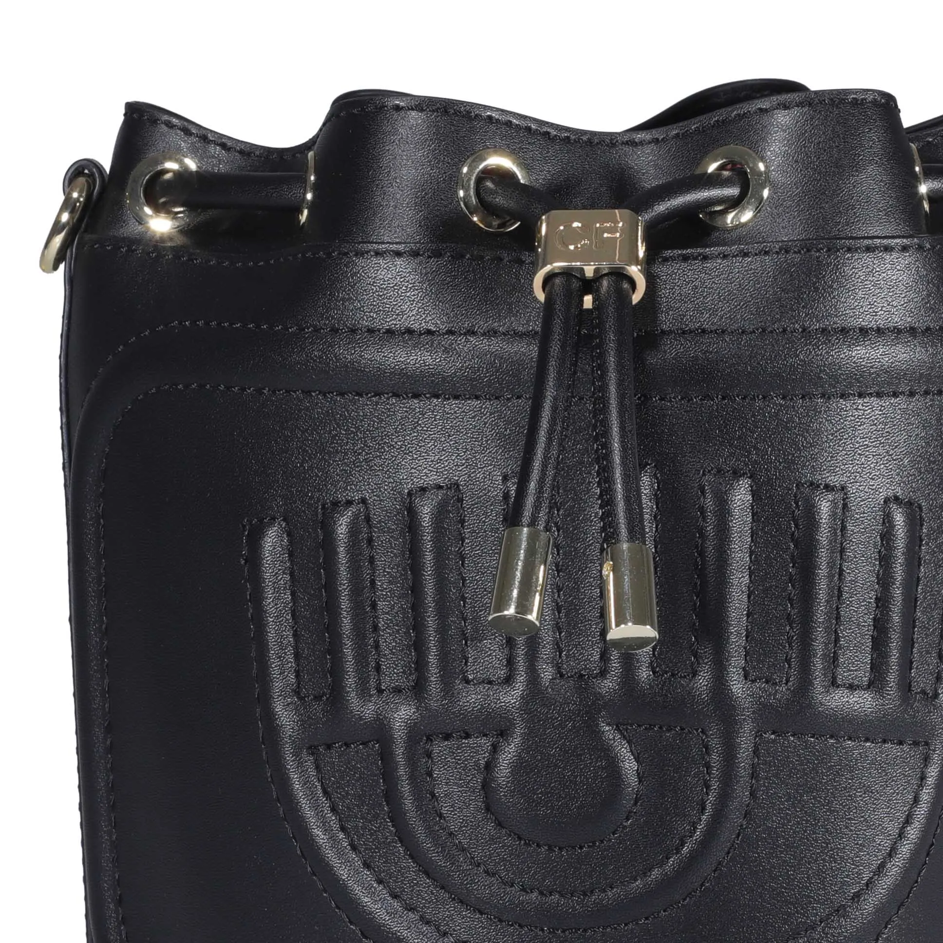 Chiara Ferragni Eyelike Embossed Drawstring Bucket Bag
