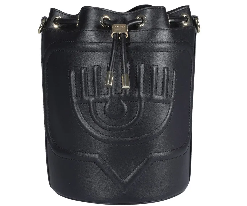 Chiara Ferragni Eyelike Embossed Drawstring Bucket Bag
