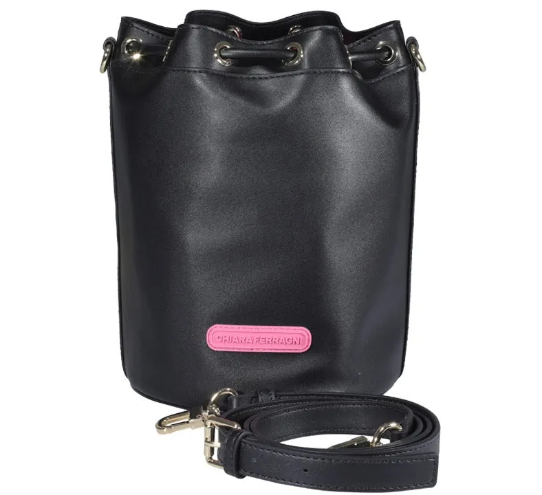 Chiara Ferragni Eyelike Embossed Drawstring Bucket Bag