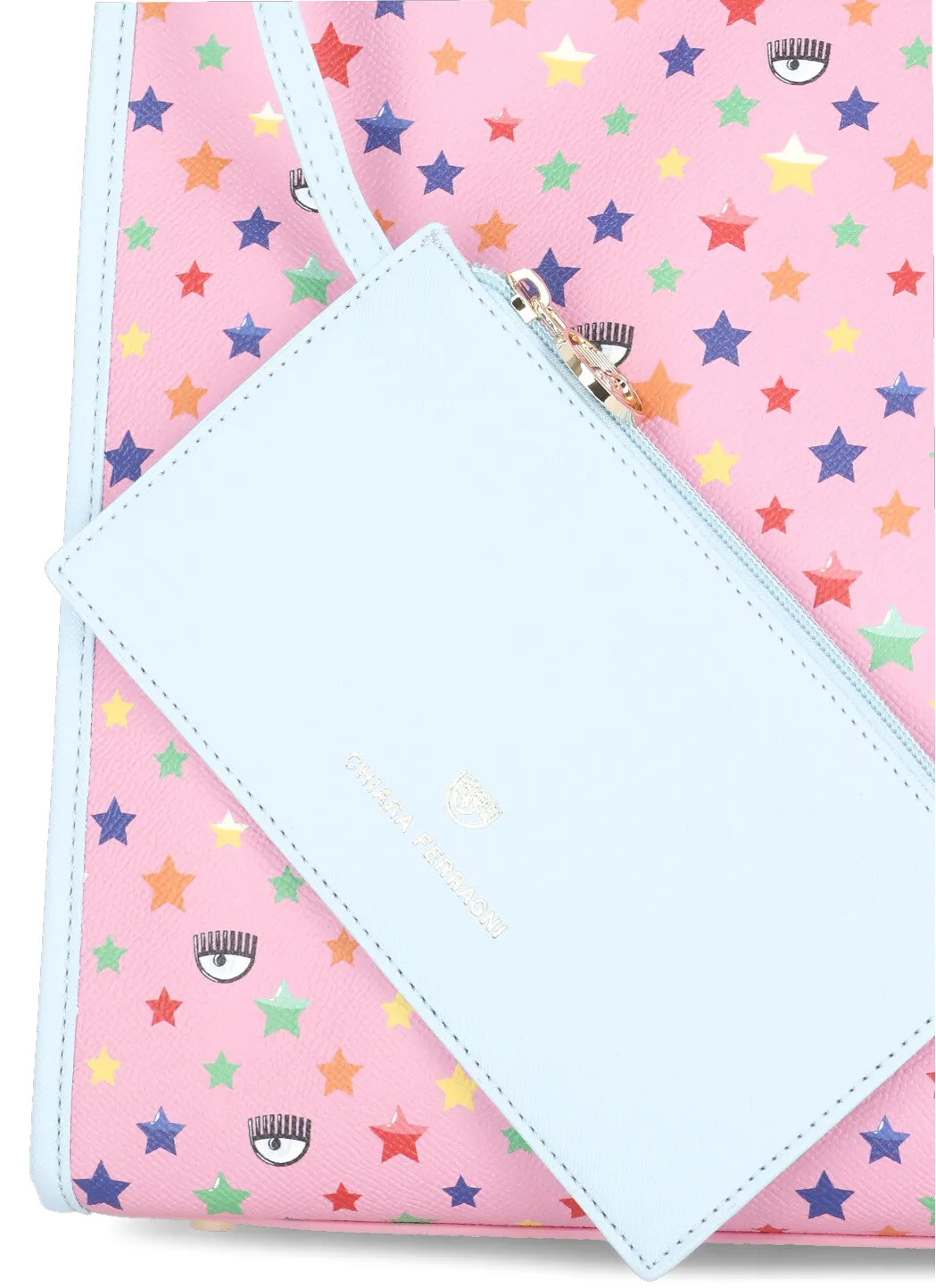 Chiara Ferragni Eyelike Plaque Star Print Tote Bag