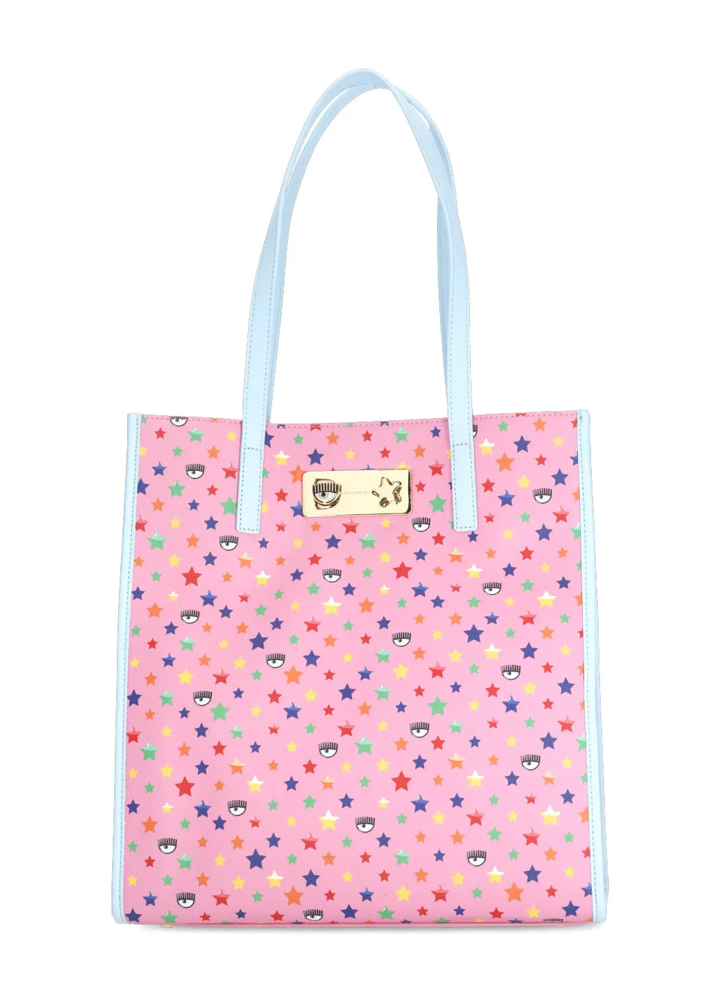 Chiara Ferragni Eyelike Plaque Star Print Tote Bag