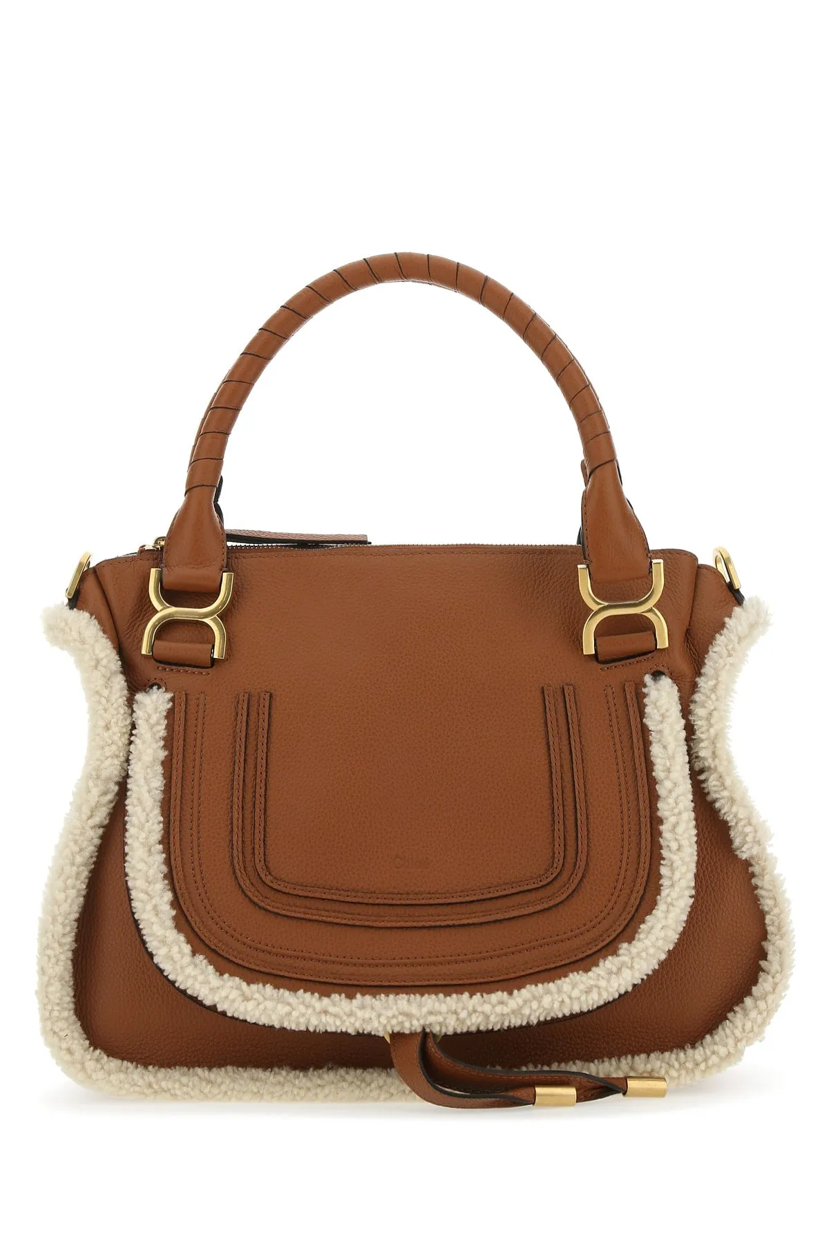 Chlo Marcie Logo Debossed Shoulder Bag