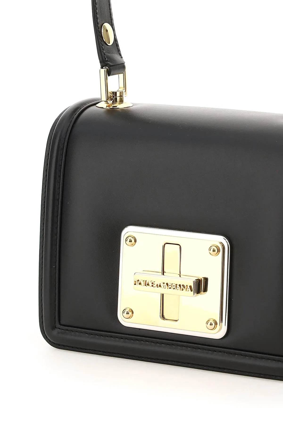 Dolce & Gabbana Logo Engraved Twist-Lock Crossbody Bag