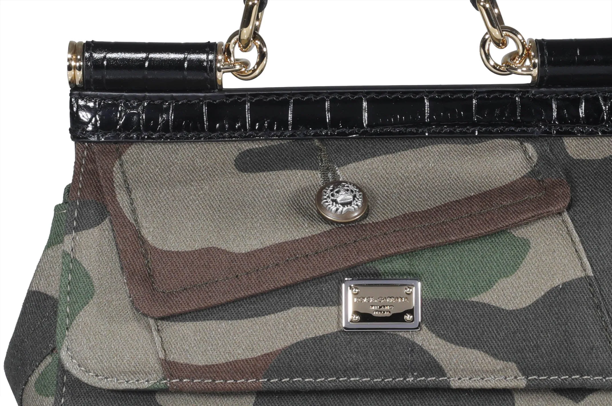 Dolce & Gabbana Sicily Camouflage Foldover Crossbody Bag