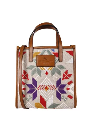 Etro Logo Patch Embroidered Tote Bag