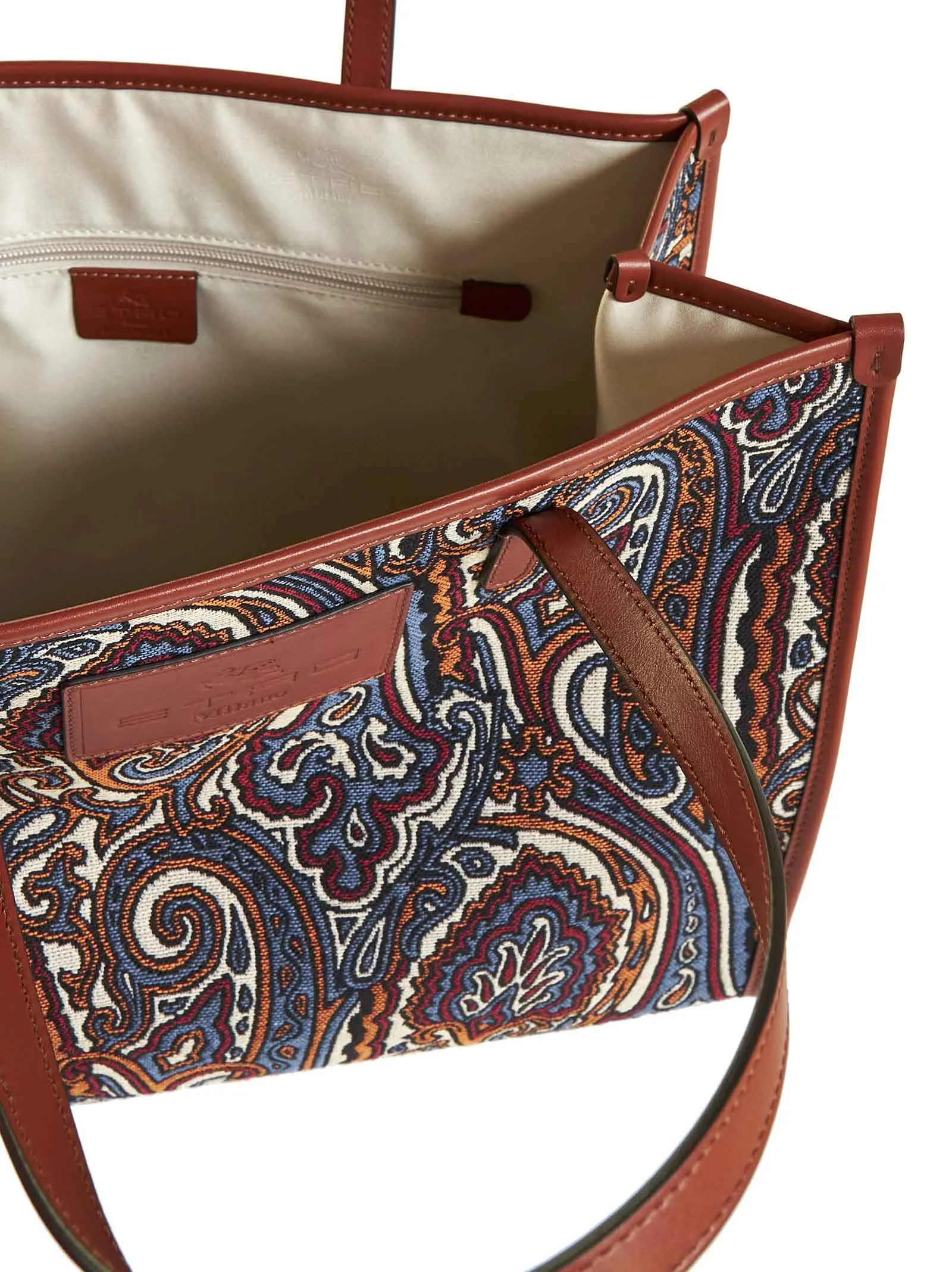 Etro Logo-Patch Jacquard Top Handle Bag