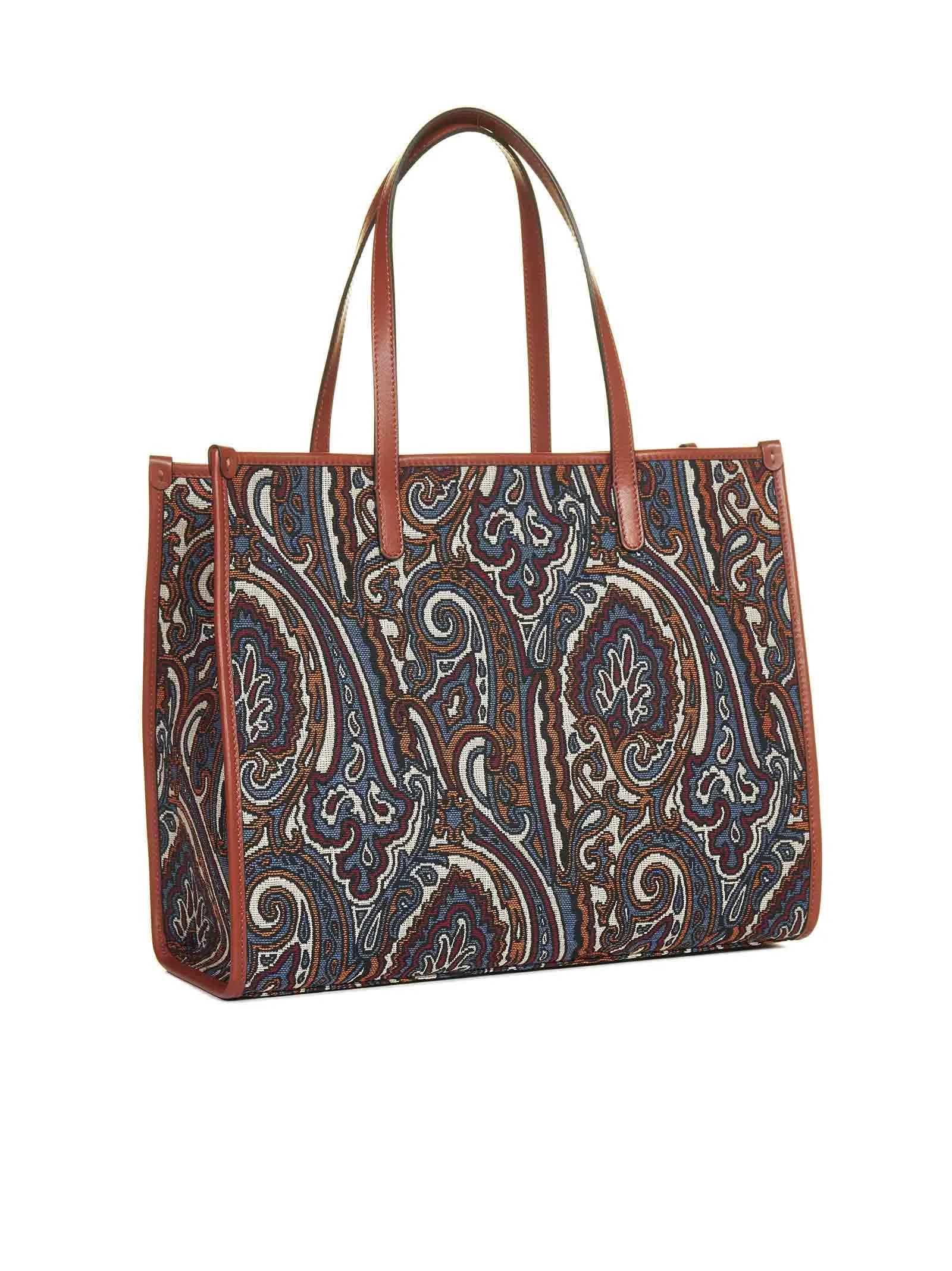Etro Logo-Patch Jacquard Top Handle Bag