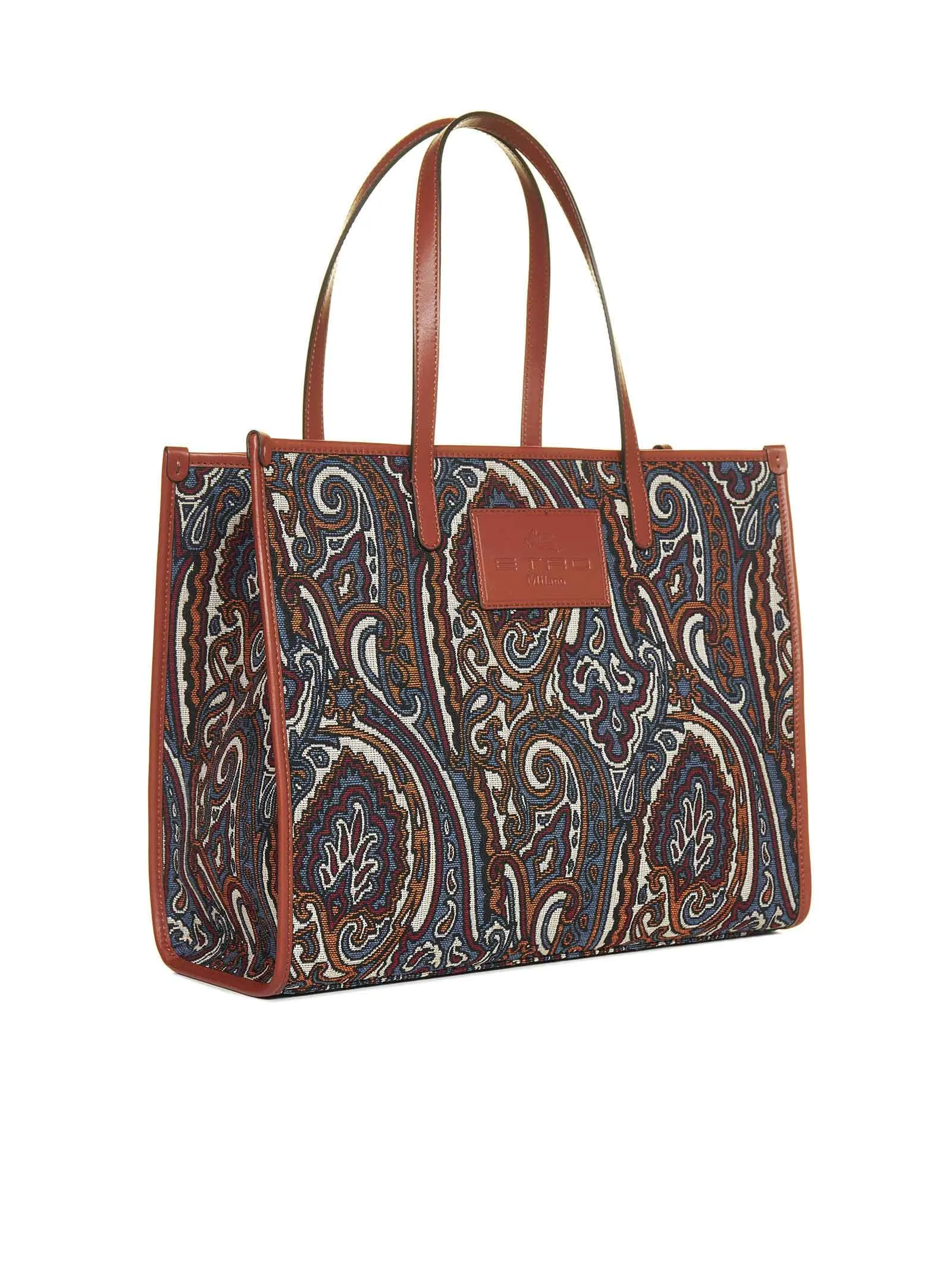 Etro Logo-Patch Jacquard Top Handle Bag