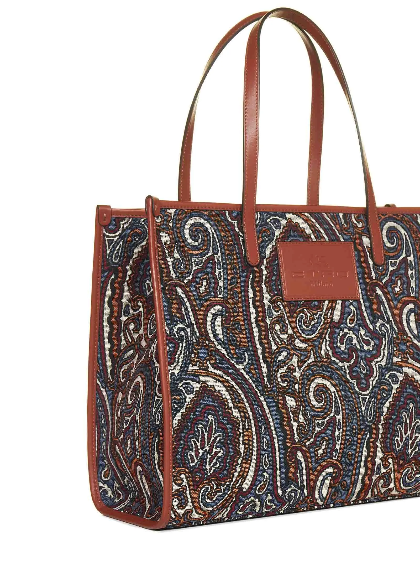 Etro Logo-Patch Jacquard Top Handle Bag