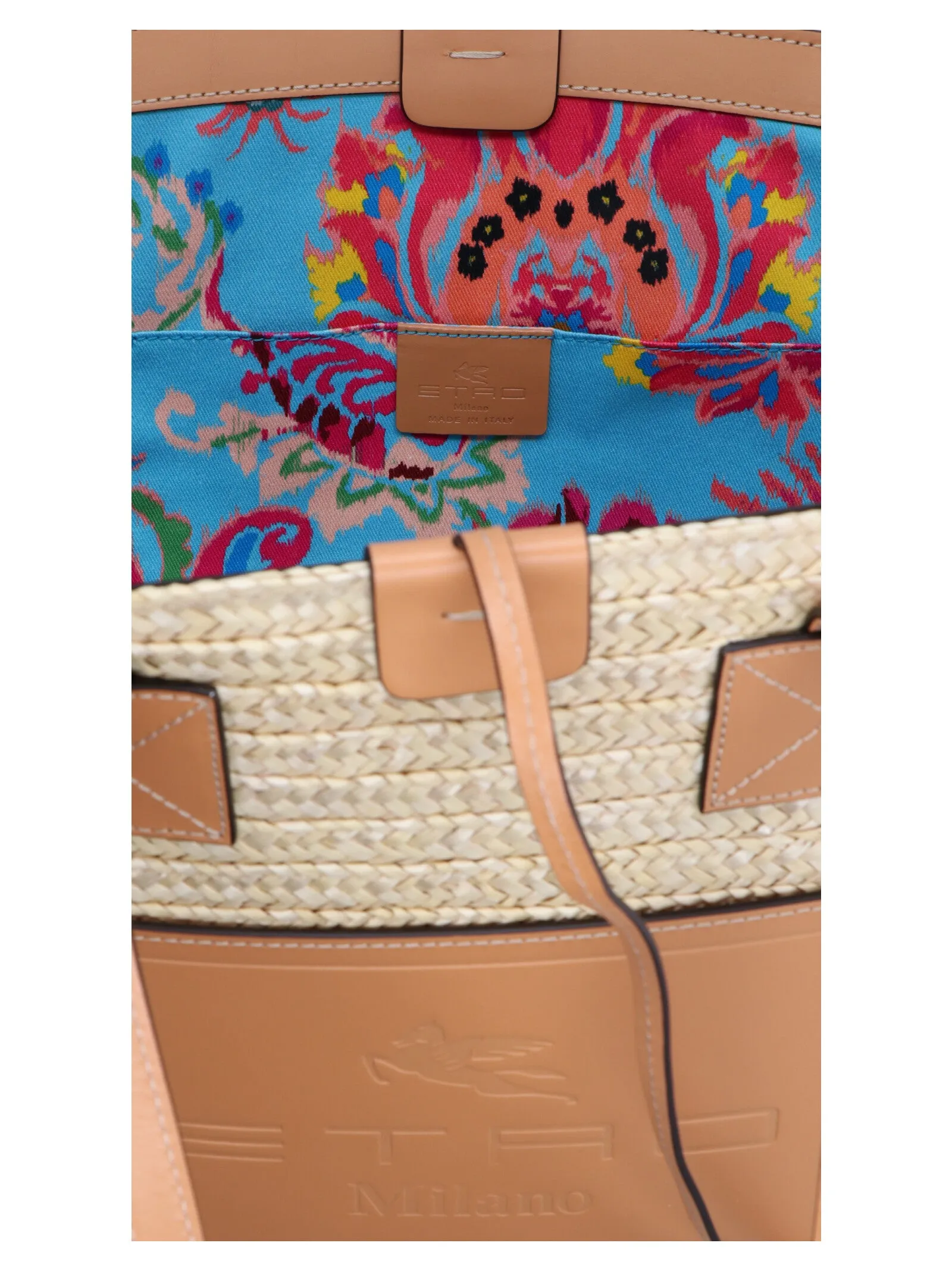 Etro Logo Patch Woven Tote Bag