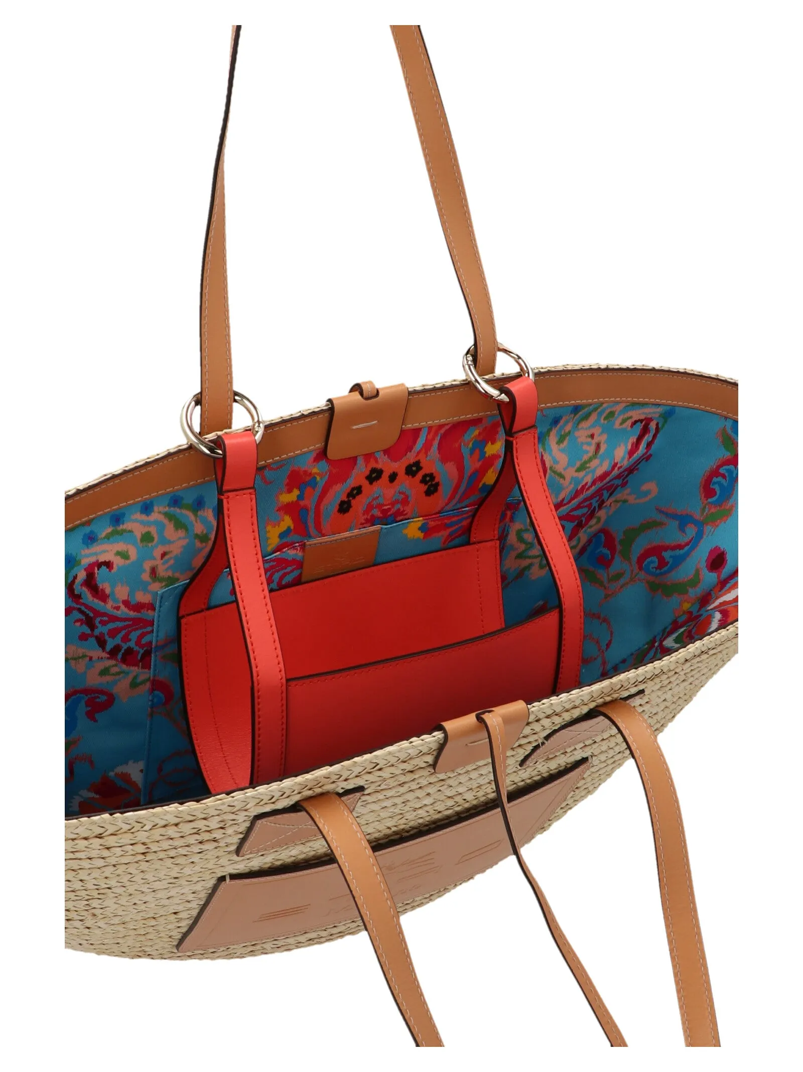 Etro Logo Patch Woven Tote Bag