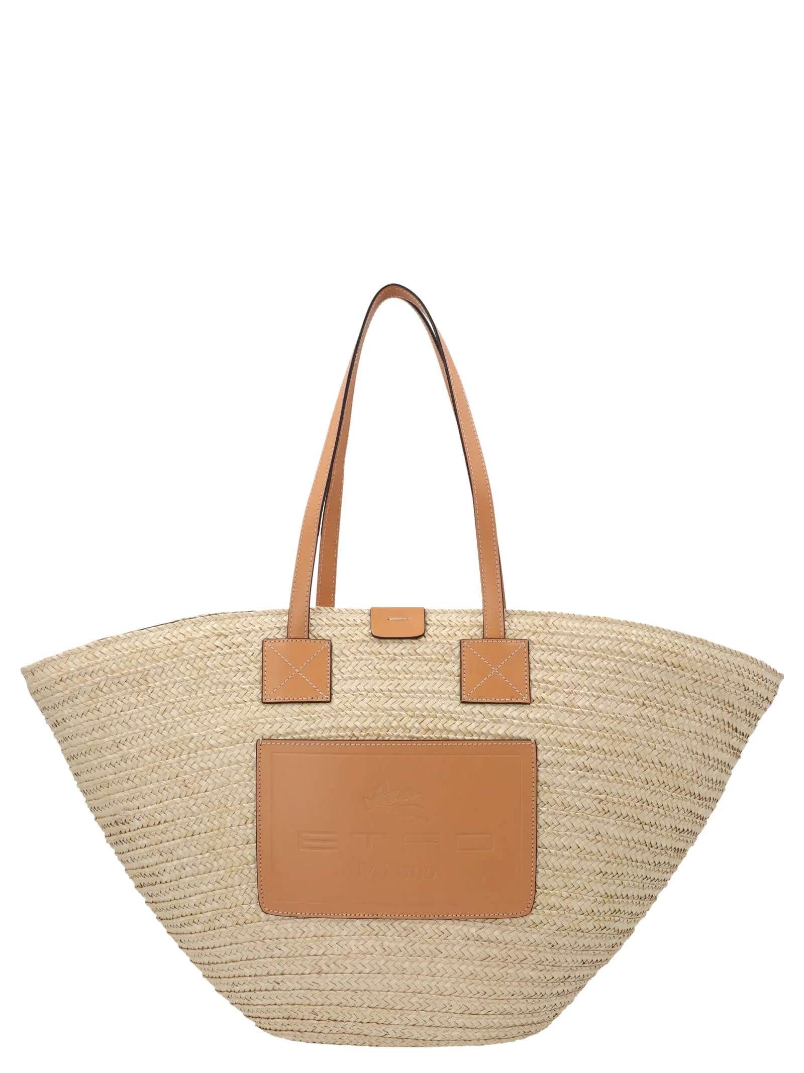 Etro Logo Patch Woven Tote Bag