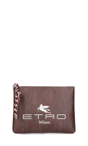 Etro Logo Printed Paisley Clutch Bag