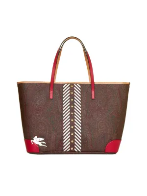 Etro Paisely Printed Stripe-Detailed Tote Bag