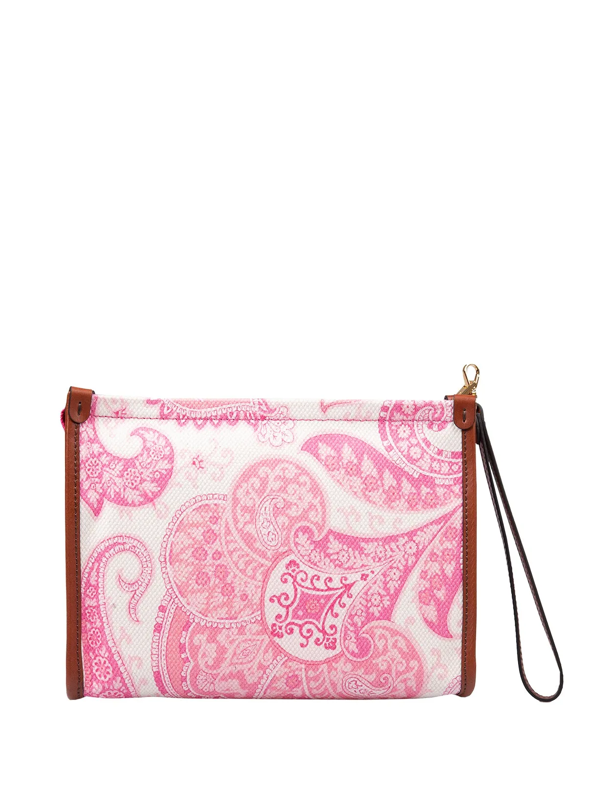 Etro Paisley Printed Logo Patch Clutch Bag