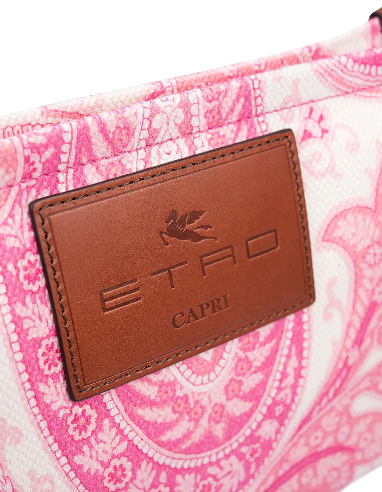 Etro Paisley Printed Logo Patch Clutch Bag