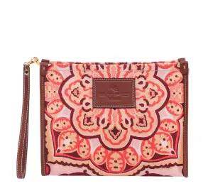 Etro Paisley Printed Logo Patch Clutch Bag