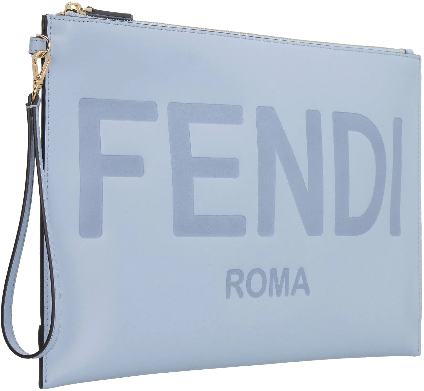 Fendi Logo Debossed Zipped Clutch Bag
