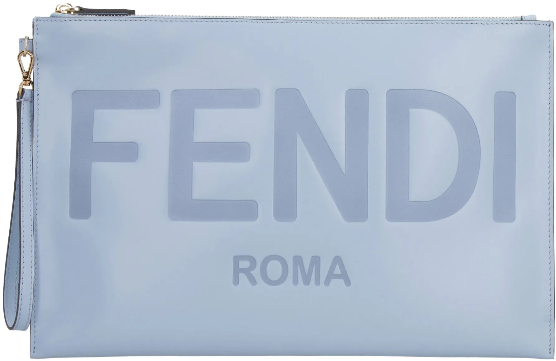 Fendi Logo Debossed Zipped Clutch Bag
