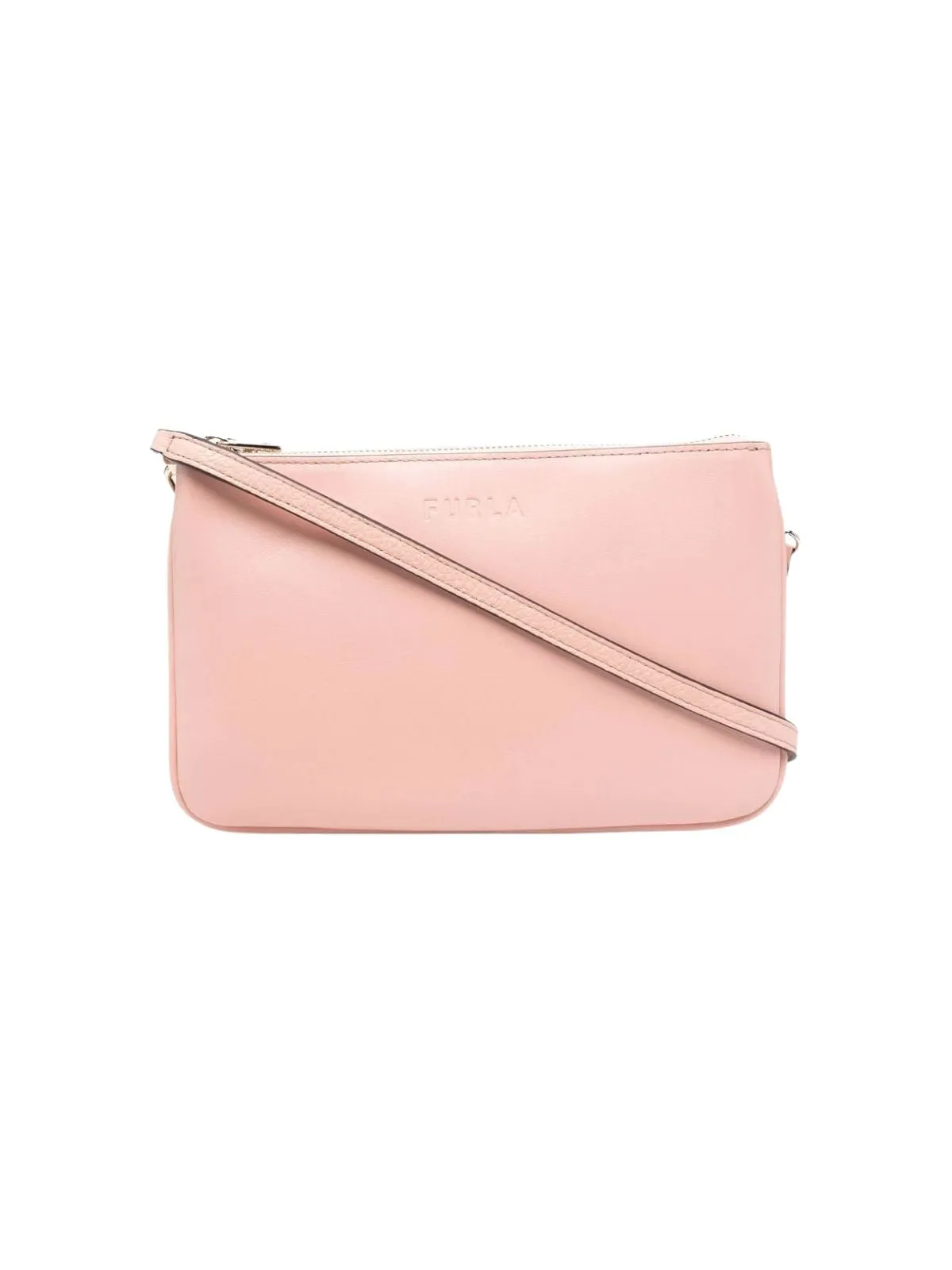 Furla Logo Debossed Top Zip Crossbody Bag