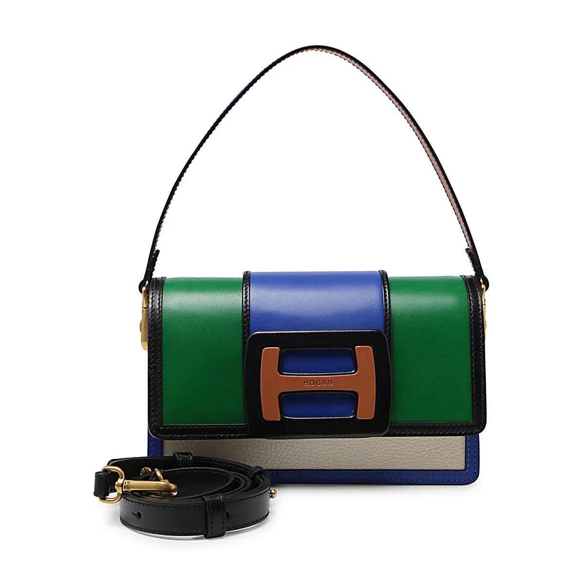 Hogan Logo Detailed Color-Block Crossbody Bag