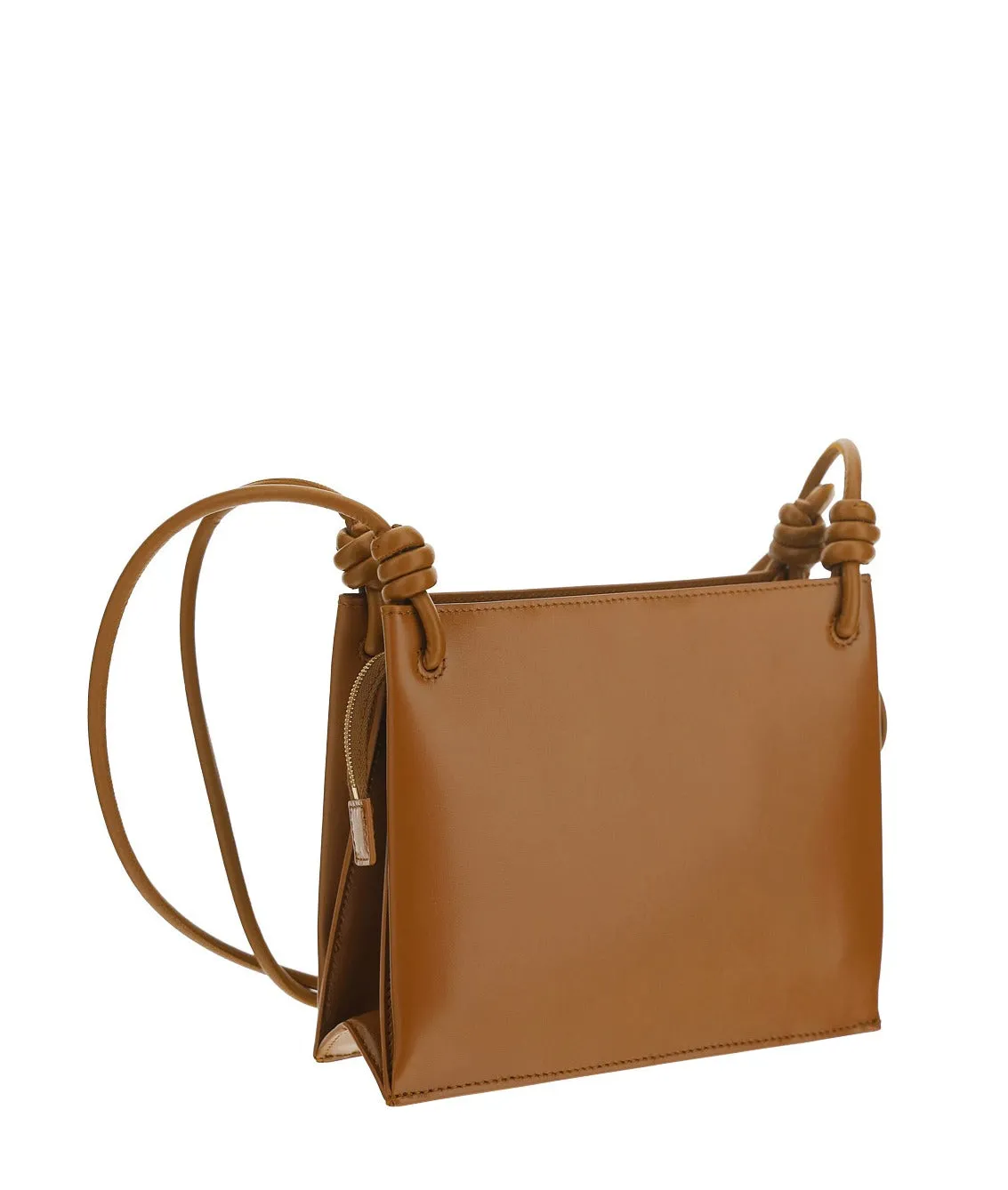 Jil Sander Knot-Detail Open-Flap Twist Shoulder Bag