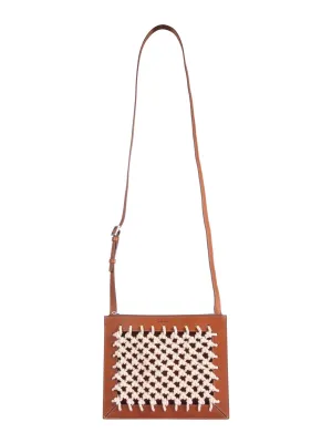 Jil Sander Net Logo-Embossed Crossbody Bag