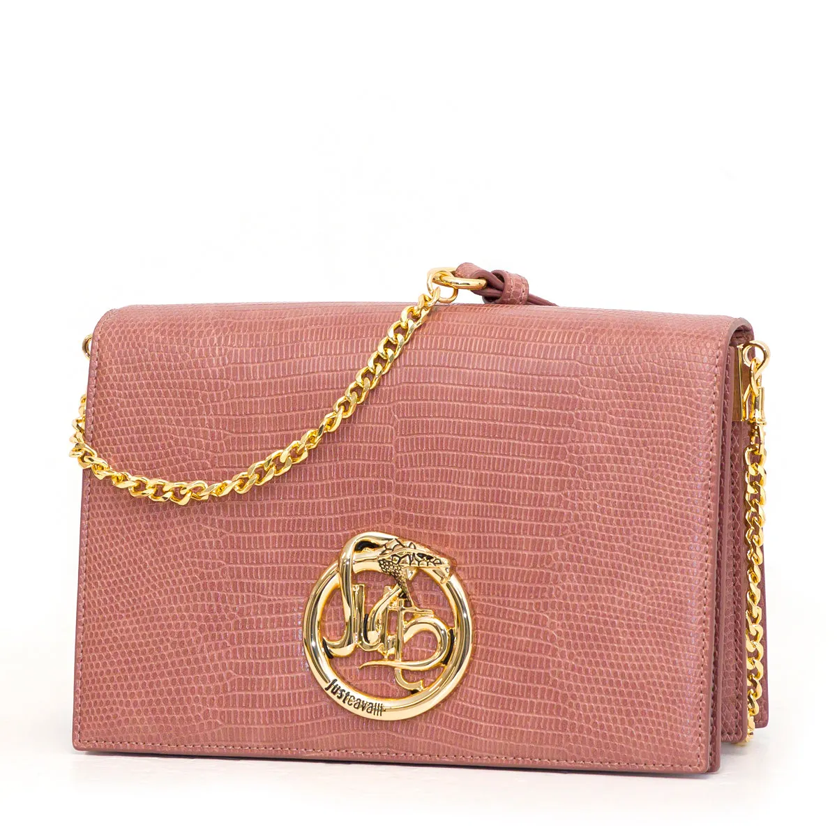 Just Cavalli Embossed Logo Plaque Crossbody Bag