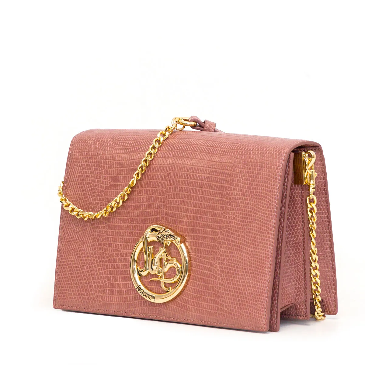 Just Cavalli Embossed Logo Plaque Crossbody Bag