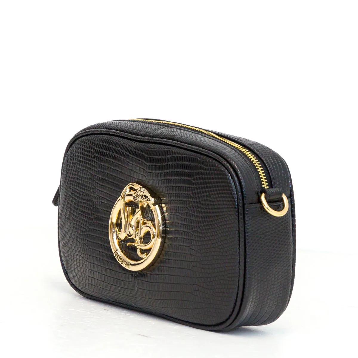 Just Cavalli Logo Plaque Zipped Crossbody Bag