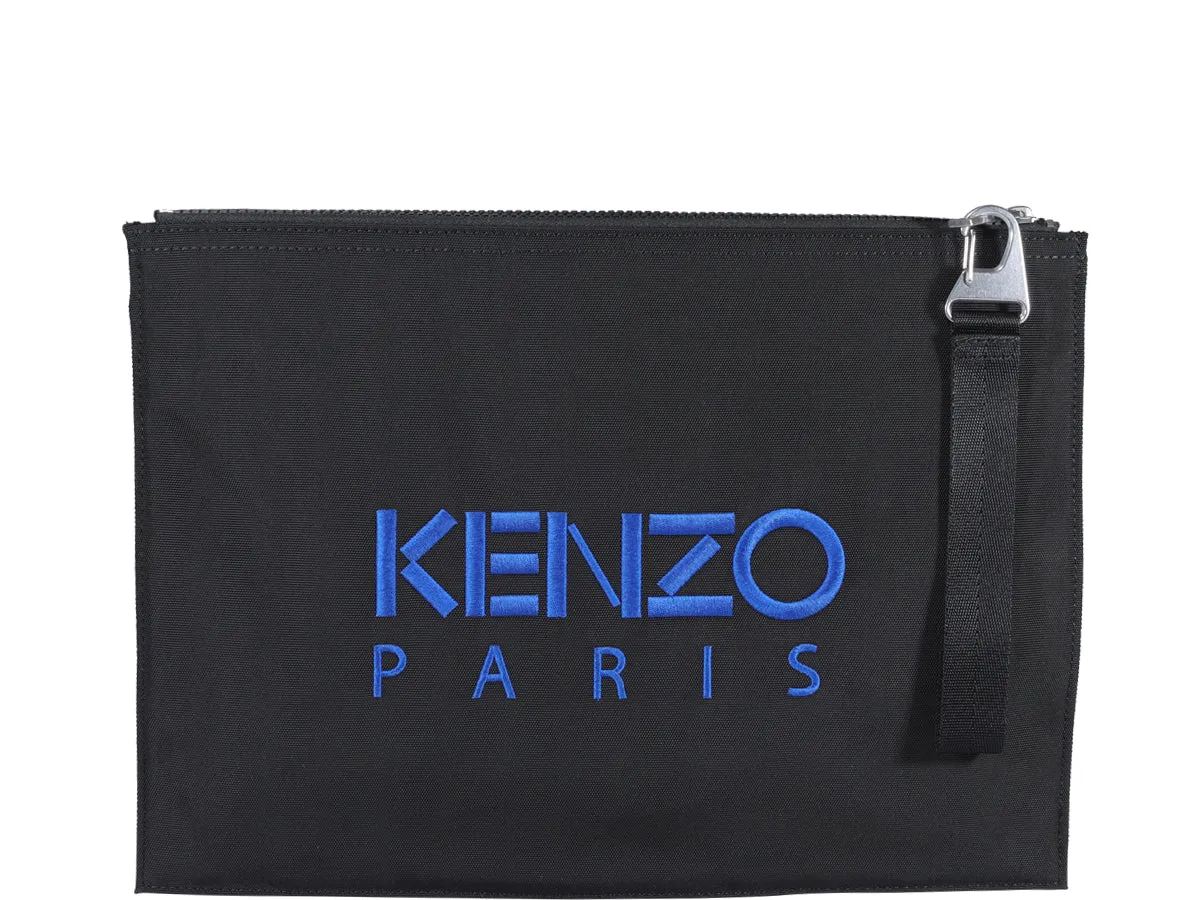 Kenzo Kampus Tiger Embroidered Zipped Clutch Bag