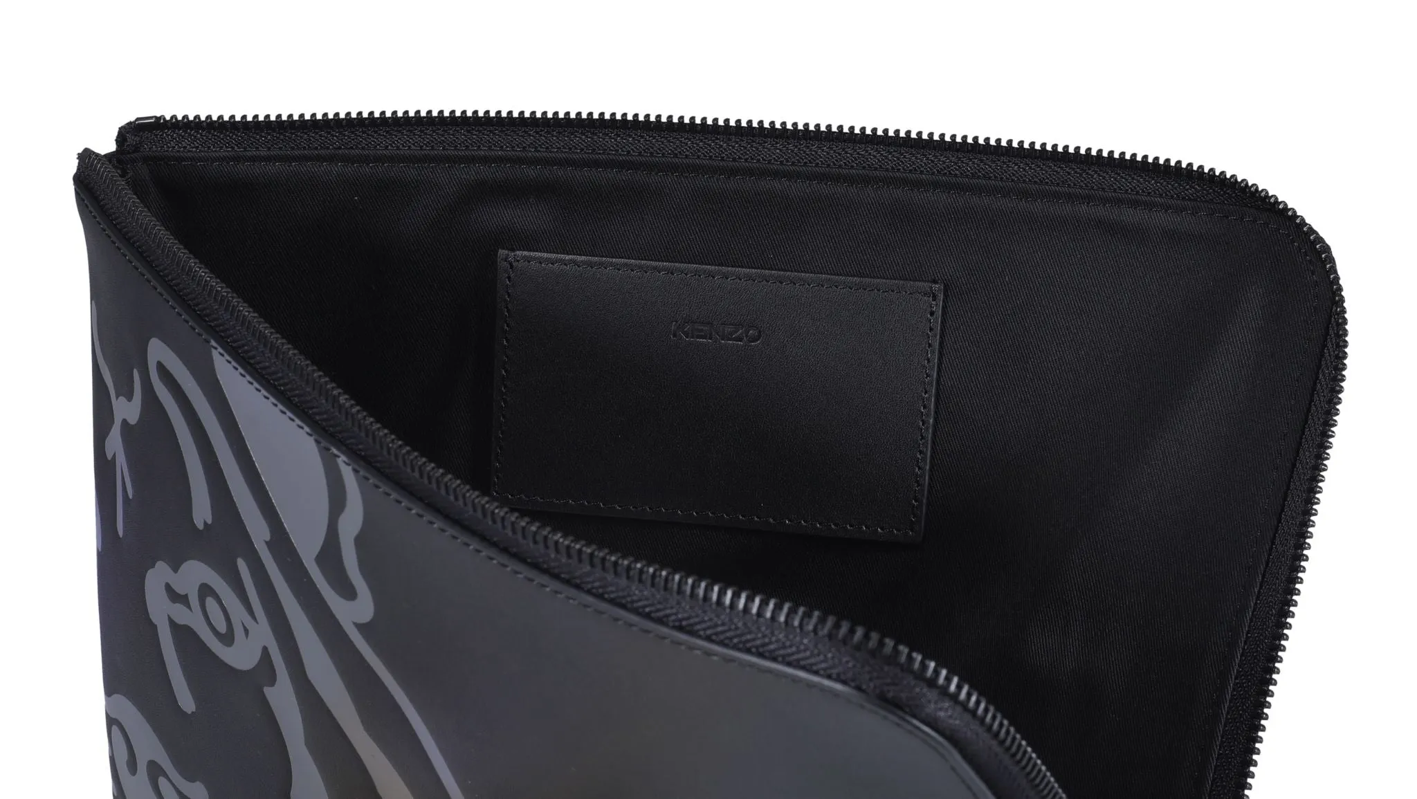 Kenzo Logo Printed Zip-Up Clutch Bag